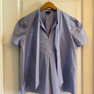 Ann Taylor Blouse w‎ Tie Neck & Puff Sleeves
